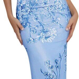 Womens Satin Maxi Dress Spaghetti Strap V Neck Bodycon Elegant Long Night Out